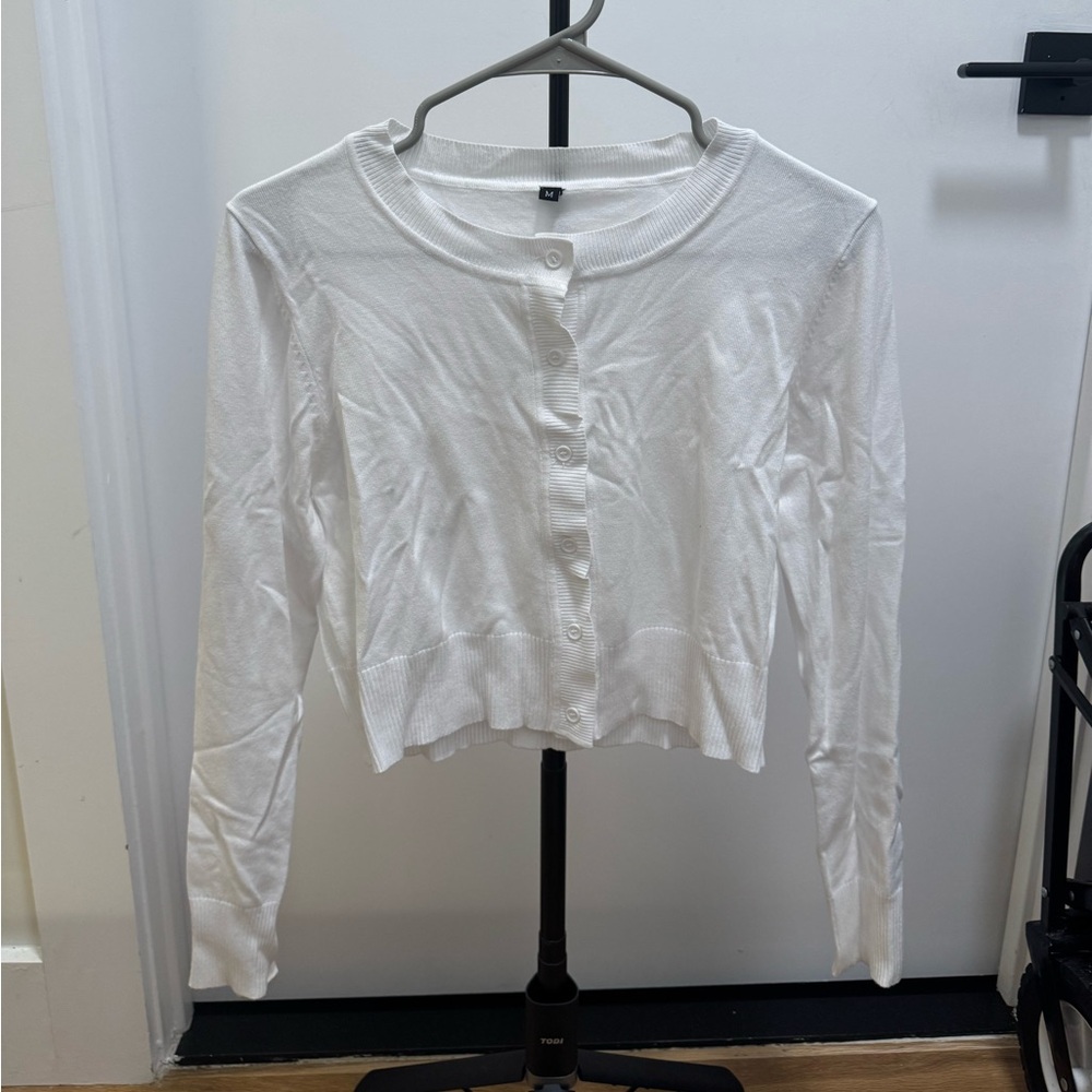 White Button-Up Cardigan